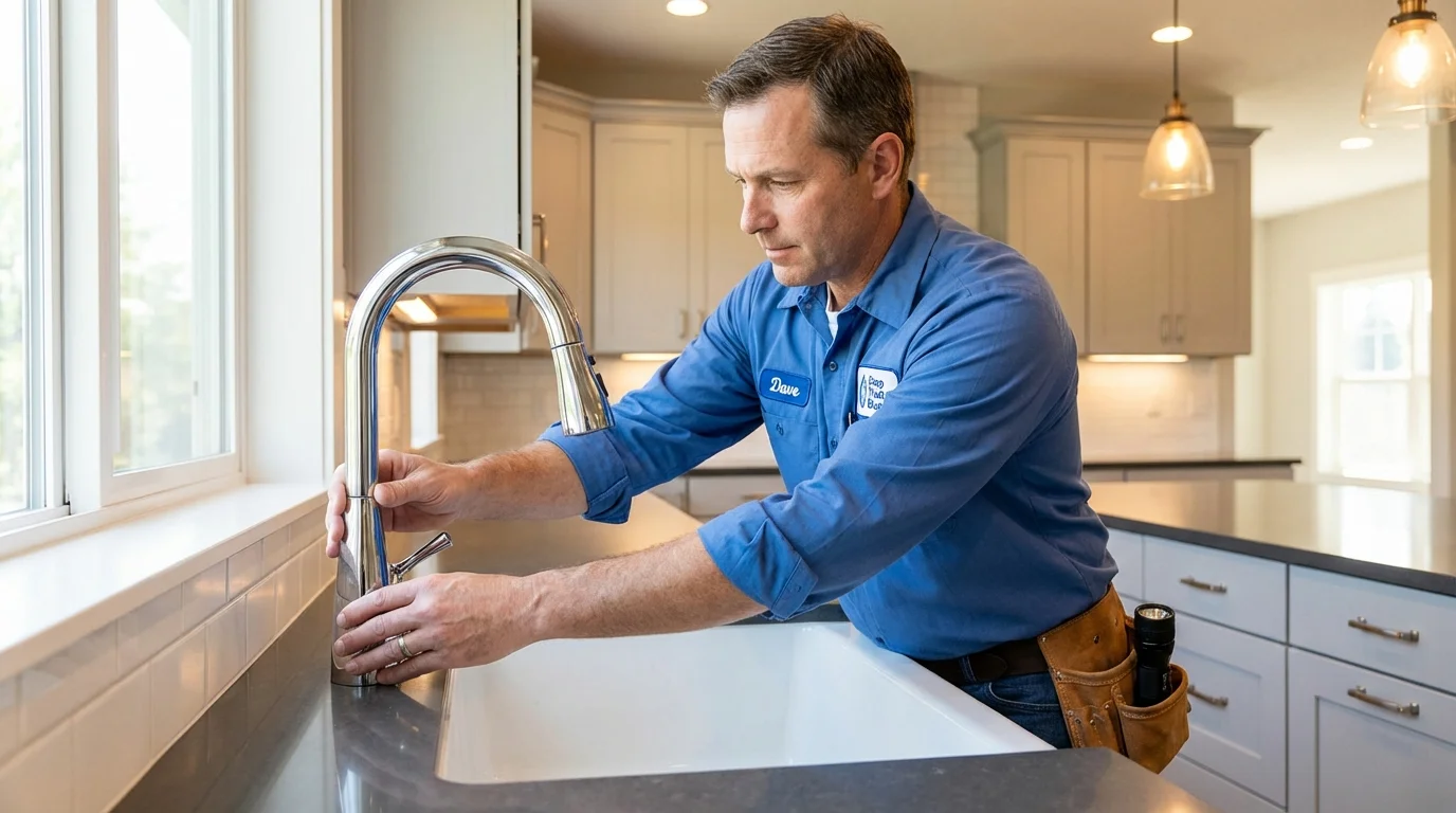 Kitchen faucet installation by Johns Plumbing LLC in Cadillac